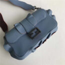 8783 FENDI 芬迪 时装秀款 宽肩带荷叶边 单肩包挎包 蔚蓝色