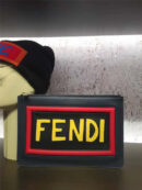 666B FENDI 芬迪 字母字样 小牛皮 薄款手拿包 黑色FENDI
