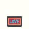 666A FENDI 芬迪 字母字样 小牛皮 薄款手拿包 黑色LOVE