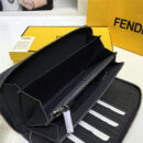 0198 FENDI 芬迪 荔枝纹白叻钉 罗马环绕式拉链SELLERIA皮夹 黑色