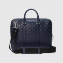 451169 CWCBN 8490 Gucci Signature 真皮 纤薄 公文包 蓝色
