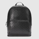 406370 GUCCI Gucci Signature 真皮 双肩背包 黑色