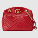 443501 GUCCI GG Marmont系列 绗缝 皮革 购物袋 红色