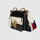 476542 GUCCI Queen Margaret 系列 皮革 单肩包 黑色和白色