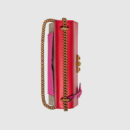 409486 Padlock 系列 GG Supreme高级人造帆布 中号 肩背包 红配玫红