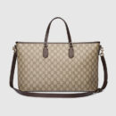 410748 GUCCI GG Supreme高级人造帆布 中号 购物袋 乌木色