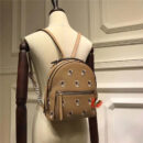 8223S FENDI 芬迪 西班牙柔软皮 彩色绣花 迷你双肩背包 驼色