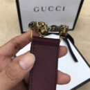 GUCCI 古驰 2017畅销女款 双面进口平纹 头层牛皮 龙头花纹扣 啡带蓝钻金扣