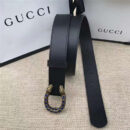 GUCCI 古驰 2017畅销女款 双面进口平纹 头层牛皮 龙头花纹扣 黑带蓝钻金扣
