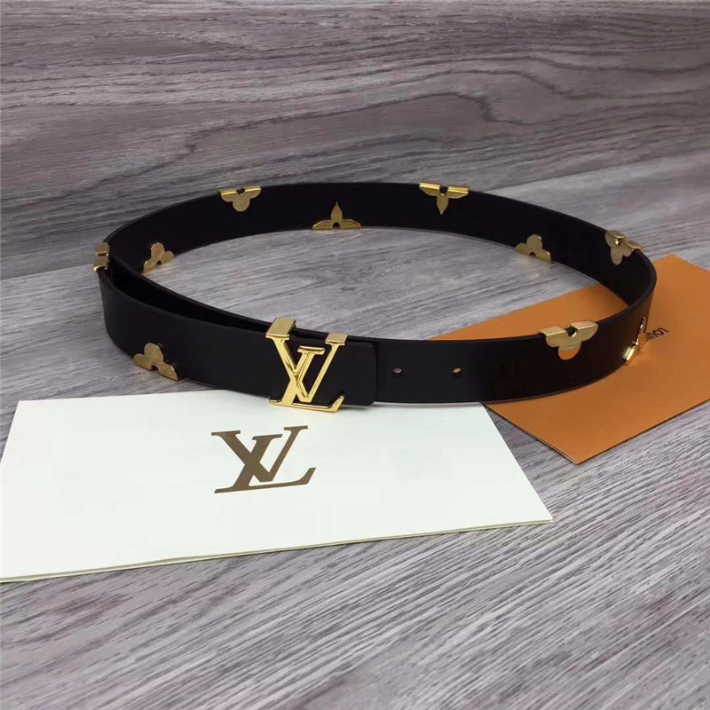M9310 LV 路易威登 女神款 花卉装饰 进口牛皮 腰带 黑色