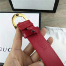 473030 GUCCI 新款 复古纯铜龙头扣 女士腰带 红色