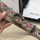 411924 GUCCI 古驰 2017时尚畅销款 女腰带 仿古铜龙头扣 绿钻蛇纹