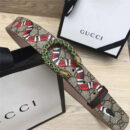 411924 GUCCI 古驰 2017时尚畅销款 女腰带 仿古铜龙头扣 绿钻蛇纹