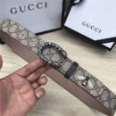 411924 GUCCI 古驰 2017时尚畅销款 女腰带 仿古铜龙头扣 白钻蜜蜂纹