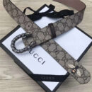 411924 GUCCI 古驰 2017时尚畅销款 女腰带 仿古铜龙头扣 白钻蜜蜂纹