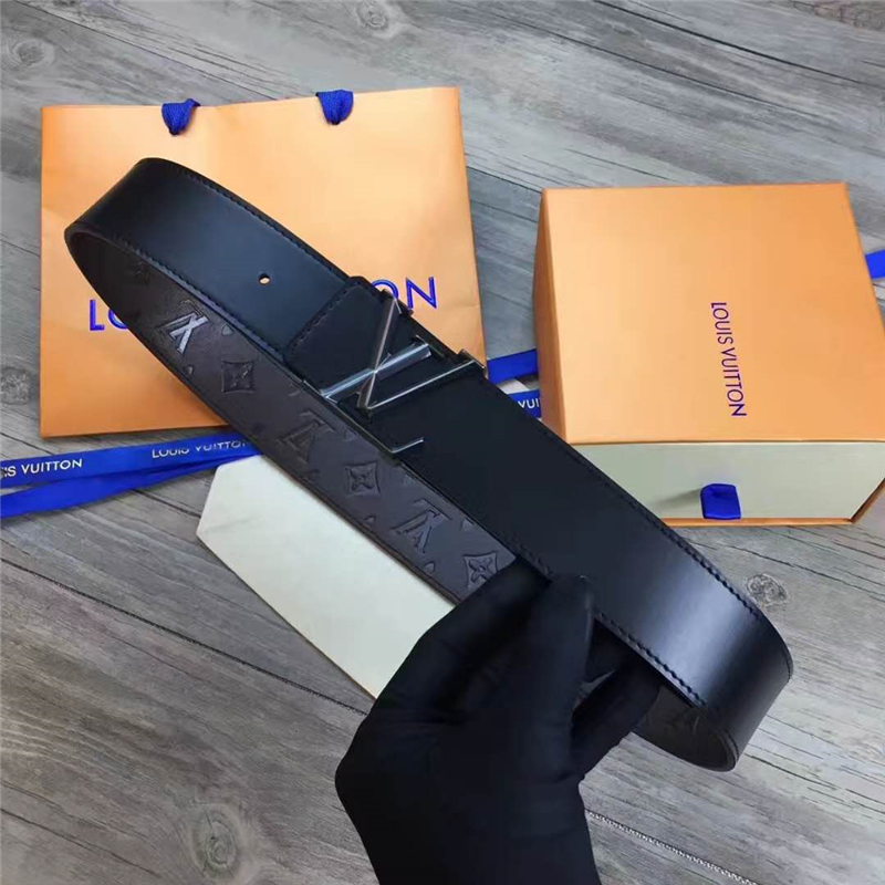 M9887 LV专柜新款 原版牛皮 LV皮带腰带 双面可用 啡色黑扣