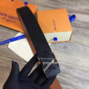 M9232 LV专柜新款 原版牛皮 LV皮带腰带 双面可用 黑色银扣