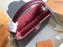 M42916 LV Capucines 小号手袋 LV单肩斜挎包 LV全皮女包 黑配灰
