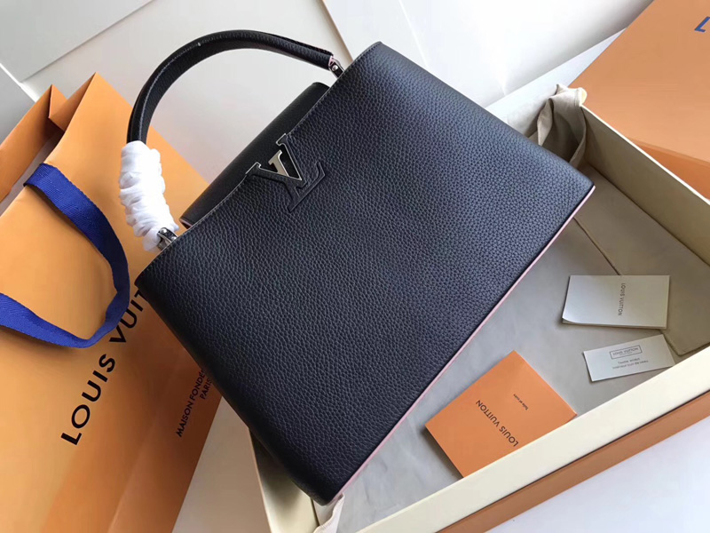 M94714 M42916 LV Capucines 中号手袋 LV单肩斜挎包 LV全皮女包 黑色