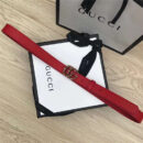 GUCCI皮带 头层牛皮 七彩水晶古铜扣 GUCCI腰带 女士皮带 红色