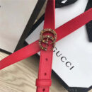 GUCCI皮带 头层牛皮 七彩水晶古铜扣 GUCCI腰带 女士皮带 红色