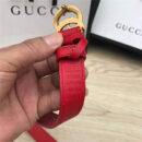 GUCCI皮带 头层牛皮 七彩水晶古铜扣 GUCCI腰带 女士皮带 红色