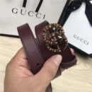 GUCCI皮带 头层牛皮 七彩水晶古铜扣 GUCCI腰带 女士皮带 红色