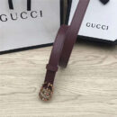 GUCCI皮带 头层牛皮 七彩水晶古铜扣 GUCCI腰带 女士皮带 红色