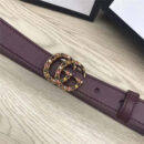 GUCCI皮带 头层牛皮 七彩水晶古铜扣 GUCCI腰带 女士皮带 红色