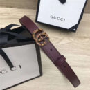 GUCCI皮带 头层牛皮 七彩水晶古铜扣 GUCCI腰带 女士皮带 红色