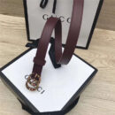 GUCCI皮带 头层牛皮 七彩水晶古铜扣 GUCCI腰带 女士皮带 红色