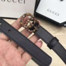 GUCCI皮带 头层牛皮 七彩水晶古铜扣 GUCCI腰带 女士皮带 黑色