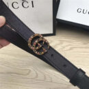 GUCCI皮带 头层牛皮 七彩水晶古铜扣 GUCCI腰带 女士皮带 黑色