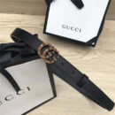 GUCCI皮带 头层牛皮 七彩水晶古铜扣 GUCCI腰带 女士皮带 黑色