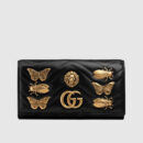 443436 GUCCI GG Marmont系列动物造型铆钉 绗缝皮革 双G标志 长款皮夹