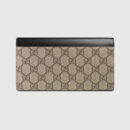 431474 GUCCI GG Supreme高级人造帆布 珍珠双G铆钉 长款皮夹 黑色