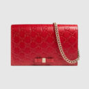 431408 GUCCI Gucci Signature 迷你链条手袋 芙蓉红