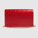431408 GUCCI Gucci Signature 迷你链条手袋 芙蓉红