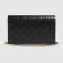 431408 GUCCI Gucci Signature 迷你链条手袋 黑色