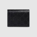 406924 Gucci Signature系列 热压皮革 蝴蝶结 卡片夹 黑色