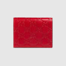406924 Gucci Signature系列 热压皮革 蝴蝶结 卡片夹 红色