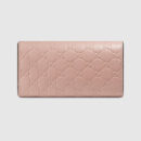 388679 Gucci Signature系列 热压皮革 蝴蝶结 长款皮夹 浅粉色