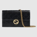 409340 Gucci标志 Gucci Signature系列 链式皮夹 黑色