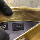 7346 FENDI 芬迪 立体花朵装饰 柔软小牛皮 链条肩包 金色