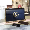 A431777 Gucci 进口头层皮 复古翻盖 链条单肩包 黑色