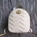 476671 GUCCI GG Marmont系列 绗缝 皮革 双肩包 白色