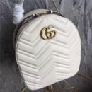 476671 GUCCI GG Marmont系列 绗缝 皮革 双肩包 白色