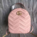 476671 GUCCI GG Marmont系列 绗缝 皮革 双肩包 粉色