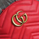 476671 GUCCI GG Marmont系列 绗缝 皮革 双肩包 红色