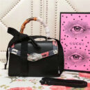 453751 Lilith 2017款 绿宝石蛇头 竹节提手 蝴蝶结 单肩斜跨包 黑色